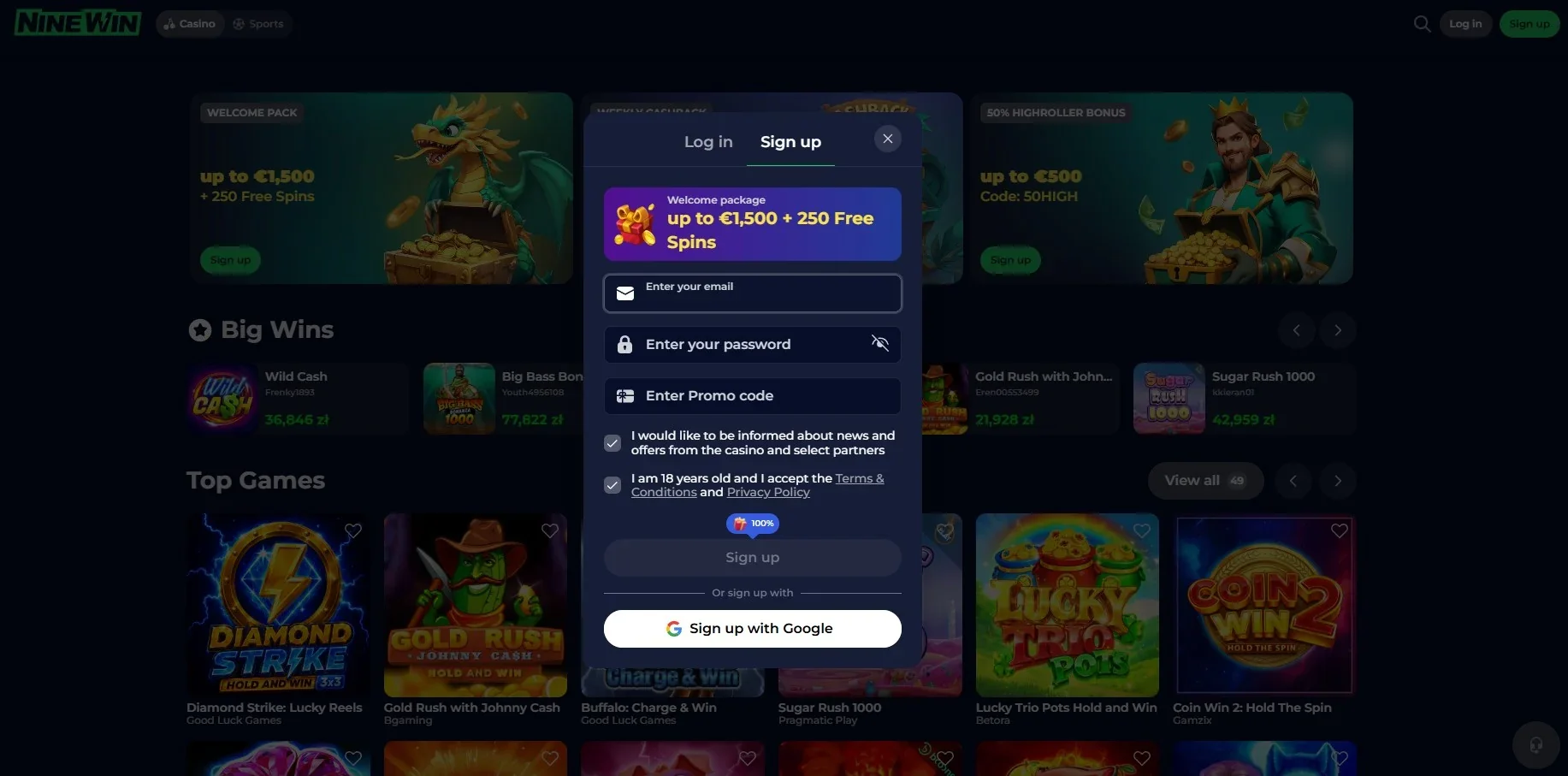 Ninewin Registration and Account Guide for UK Readers